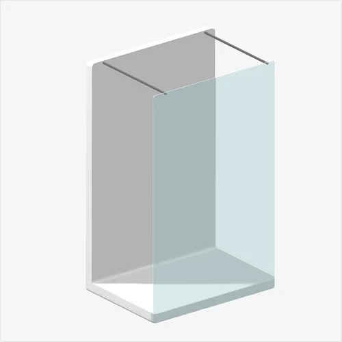 3D model sprchovej zásteny v priestore