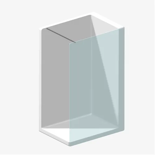 3D model sprchovej zásteny umiestenej k stene